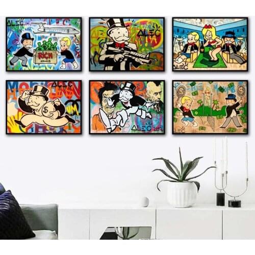 Alec Monopolis HD Wall Art Canvas Poster and Print Canvas Painting Decoration Painting Office Living Room Home Decor