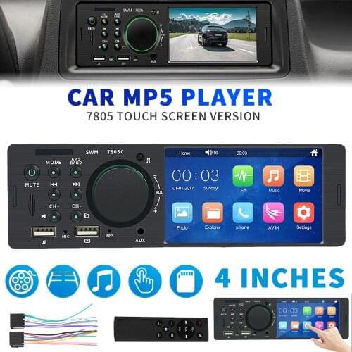 1set 4.1 inch Touch Screen 1 Din Car Radio Stereo Audio MP3 Player Auto Rearview Camera Remote Control USB FM Aux Multimedio