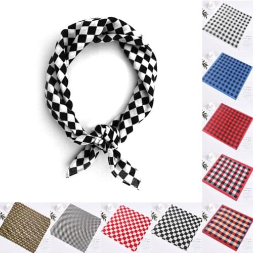 55x55cm White Black Checkered Flag Racing Bandana Unisex Multi-Use Square Headband Motorcycle Outdoor Sports Hair Wrap Wristband