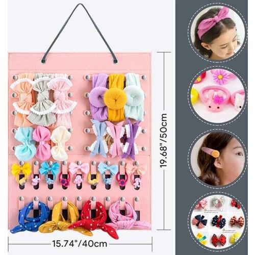 Headbands Holder Newborn Girl Hair Bows Retail Store Home Organiser Pink