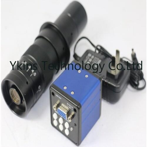 Free shipping VGA /LED Industry Video Microscope Camera Set System +180X C-Mount Lens For PCB SMD SMT Repair Inspection Tool