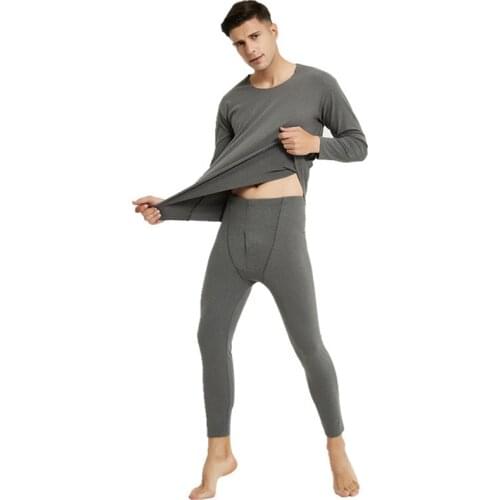 No Trace Autumn and Winter style plus size 7XL Thick Heating thermostat warm Thermal underwear Long Johns sets Men pajamas suits