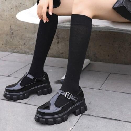 BLXQPYT Lolita Japanese Mary Jane Shoes Women Vintage Girls Students JK Uniform High Heel Platform Shoes Cosplay Plus Size D-193