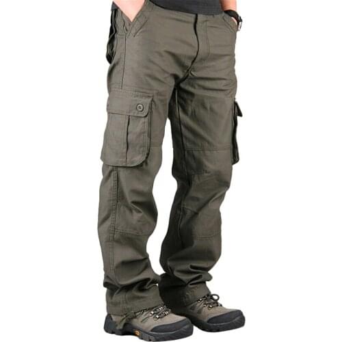 Plus Size 30-40 Cargo Pants Men Casual Multi Pocket Military Overall Men Pants Outdoors Long Trousers Mens Clothing