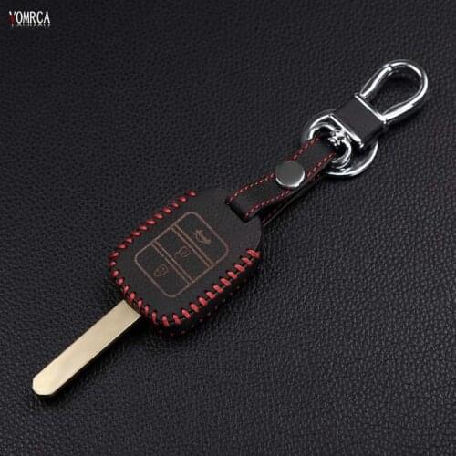 Super quality top layer genuine leather car key case cover for Honda 3 buttons remote control starline a91 Fast logistics speed