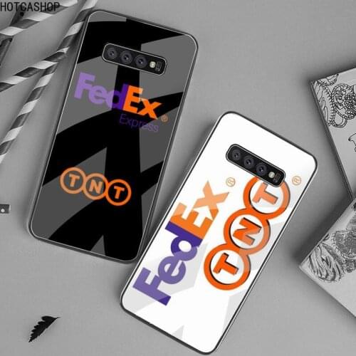 TNT UPS DHL pattern Phone Case Tempered Glass For Samsung S20 Plus S7 S8 S9 S10 Plus Note 8 9 10 Plus