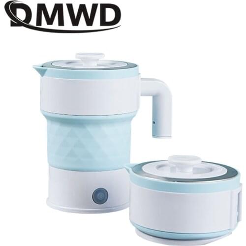 DMWD Folding Portable Electric Water Kettle 0.6L Travel Mini Handheld Electric Water Flask Auto Power-Off Electric Water Flask