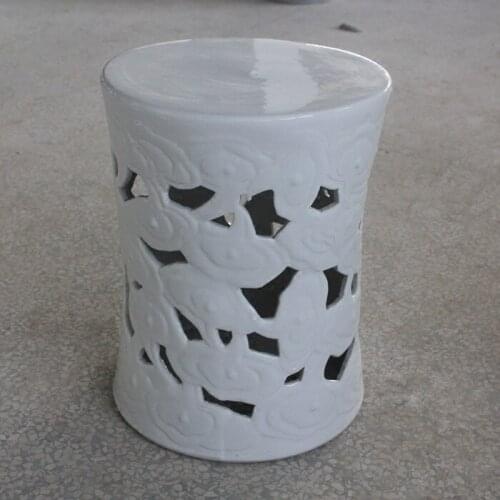 Jingdezhen indoor ceramic Antique home drum porcelain garden stool Glazed hand painted round ceramic carved chinese stool