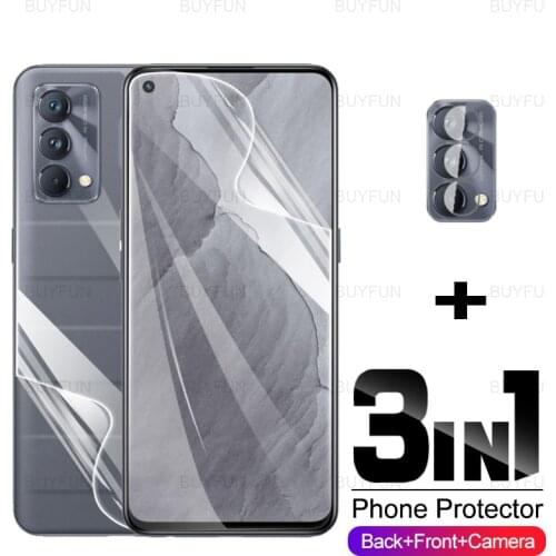3in1 Hydrogel Film On For Oppo Realme Realmi GT Master Edition 5G 6.43inch HD Front + Back Screen Protector Camera Lens Film