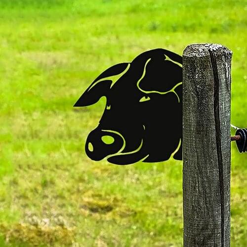 Peeking Animals Metal Art Sculpture Farm Fence Art Wall Decor Outdoor Indoor Hanging Ornaments Garden Decor