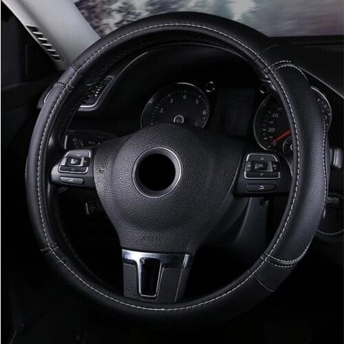 PU leather Steering Wheel Cover Universal 38cm Sport Design Steering Wheel Covers Case Auto Interior Fit For Most Car