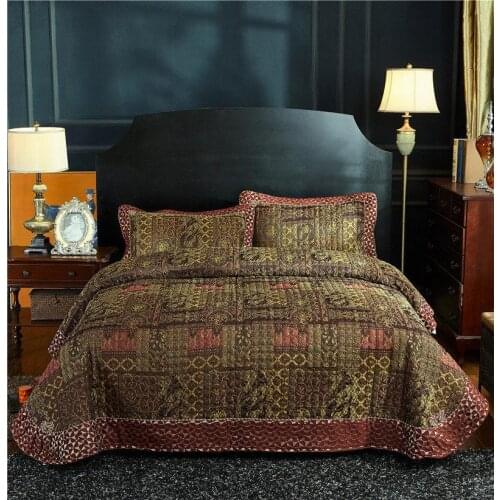 42 3-Pieces Antique Patchwork Quilted Bedspreads Vintage Reversible Coverlet Set ultra Soft Summer Bedspread Queen Size