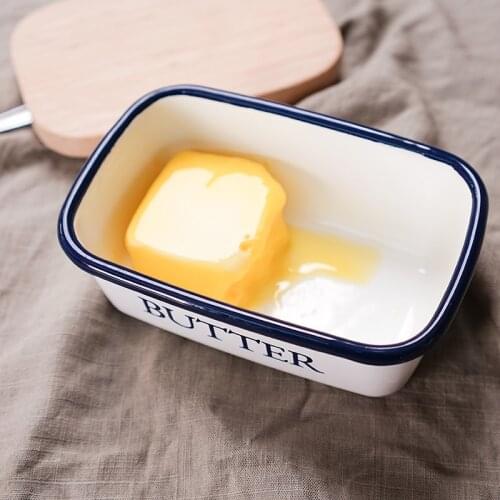 Kitchen Utensils Porcelain Oiler for Butter Dish Ceramic Tableware Storage Kitchen Dish Cheese Food Keeper Breadbasket with Lid