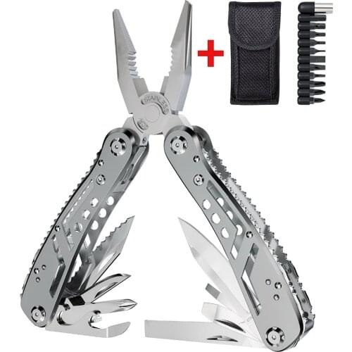 Multi-Function Tool Pliers Stainless Steel Folding Pliers Swiss Army Knife and Tool Kit for Outdoor Camping Equipment