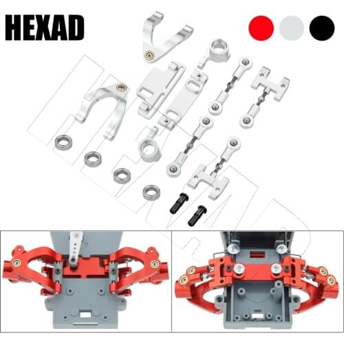 WPL D12 1/10 RC Car Upgrade Metal CNC Parts Upper Lower Swing Arm Steering Cup Knuckle Hex Adapter Bearing Set Accessories