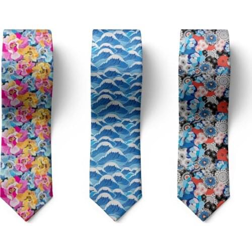 Fashion Japanese Color Mens Necktie Accessories High-quality 8CM Suit Wedding Party Tie Funny Happy Casual Flower Necktie Men