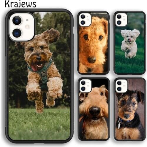 Krajews Airedale Terrier Dog soft Phone Case Cover For iPhone 5s SE 2020 6s 7 8 plus X XS XR 11 12 mini pro max coque Shell