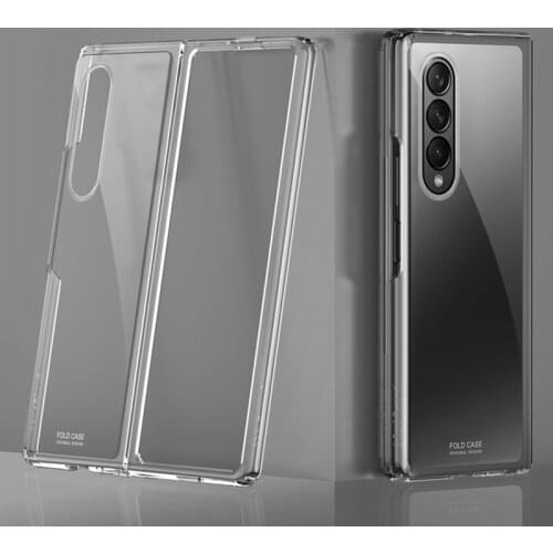 Front Back Case Set For Galaxy Z Fold 3 Fold2 Flip3 Clear Cover Hard Case For Samsung Z Fold 2 ZFold3 Bumper Shell Protector