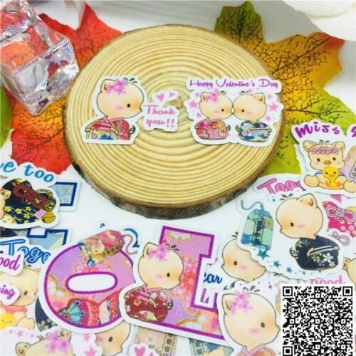 40 pcs Anime pig couple Stickers for Car Styling Bike Motorcycle Phone book Travel Luggage toy Funny Sticker Bomb Decals