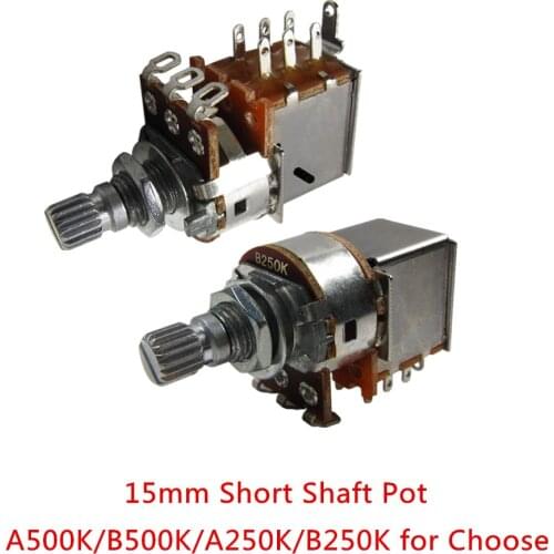 NEW 2pcs Push Pull Guitar Potentiometer 500K / 250K Pots Short Shaft 15mm Guitar Accessories