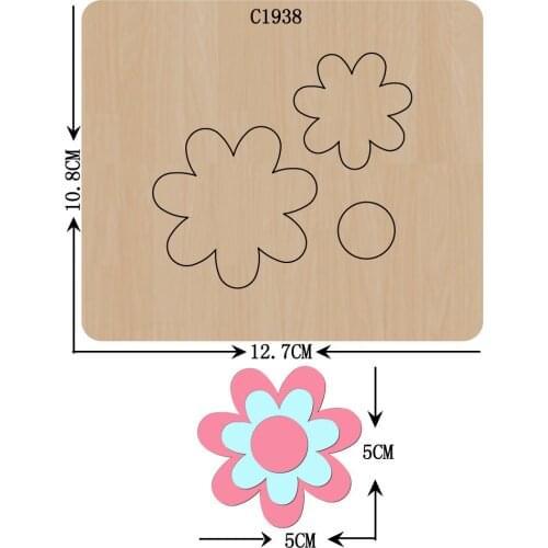 New Flower Wooden die Scrapbooking C1938 Cutting Dies