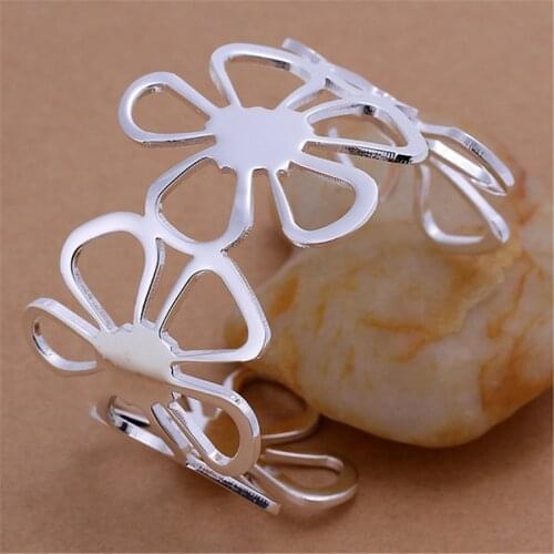 New simple personality silver color jewelry fashion aesthetic female Siye Cao bangle bracelet