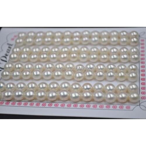 Stunning wholesale 104 pcs (52pairs) 6.5-7mm half drilled button pearl freshwater cultured