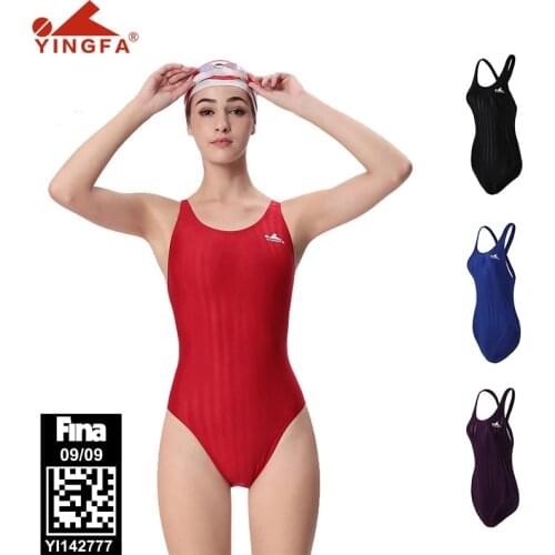 Professional Swimsuit Chlorine Resistant Competition Training One Piece Bathing Suit Yingfa FINA Approved Swimwear Women