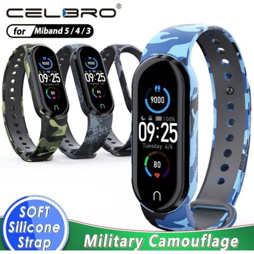 Silicone Bracelet for Xiaomi Mi Band 4 5 3 Strap Camouflage Wristband Replacement Watch Strap for Xiaomi Miband 4 Band5 NFC Belt