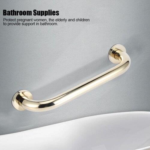 Luxury Gold Copper Safety Grab Bar Anti-slip Bathtub Handle for Children Elders Bathroom Shower Safety Support Handle Towel Rack