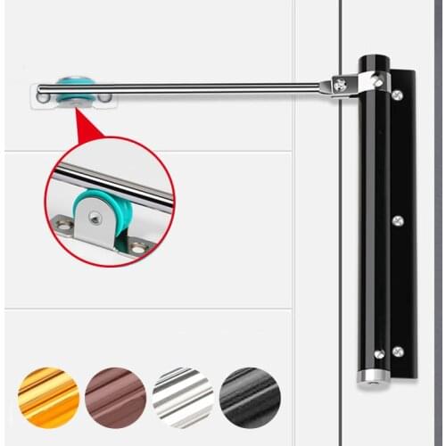 Pulley Adjustable Door Closer Aluminum Alloy Automatic Mute Home Hotel Bathroom Door Spring Buffer Closer Emergency Exit Hardwar
