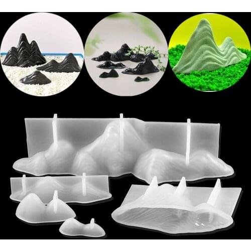 Rockery Decor Casting Silicone Mould Crystal Epoxy Resin Mold For Handmade DIY Crafts Desktop Ornament Making Silicone Mold Tool