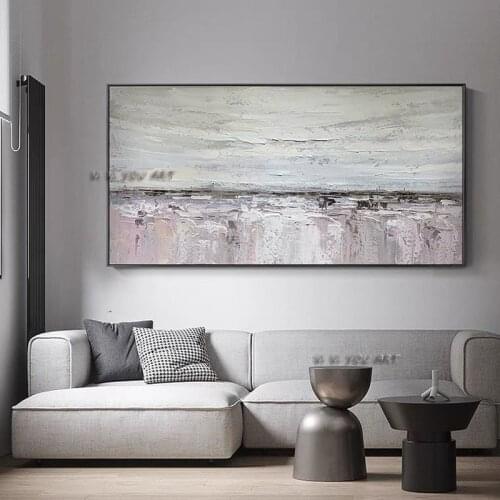 Modern Wall Art Canvas Abstract White Powder Landscape Canvas Oil Painting Wall Living Room Bedroom Decoration No Frame
