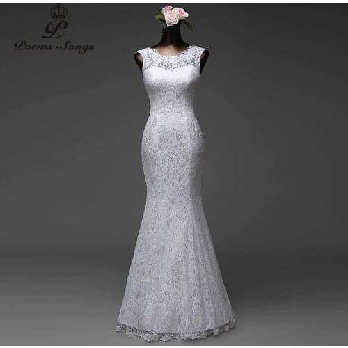 Poemssongs custom made high quality lace floor length Mermaid Wedding dresses 2021 vestido de noiva Bride dresses