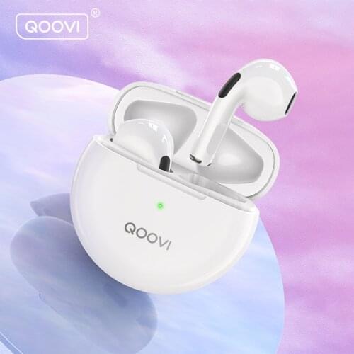 QOOVI Mini Pro 6 TWS Bluetooth Earphone Wireless Headphones Gaming Headset HIFI Stereo Bass Waterproof Earbuds With Microphone