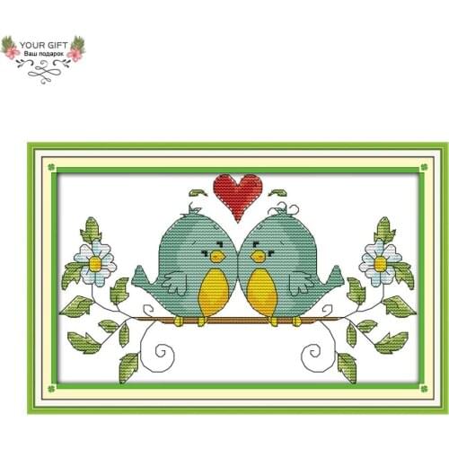 Your Gift C266 14CT 11CT Counted and Stamped Home Decor Love Birds Needlework Needlepoint Embroidery DIY Cross Stitch kits