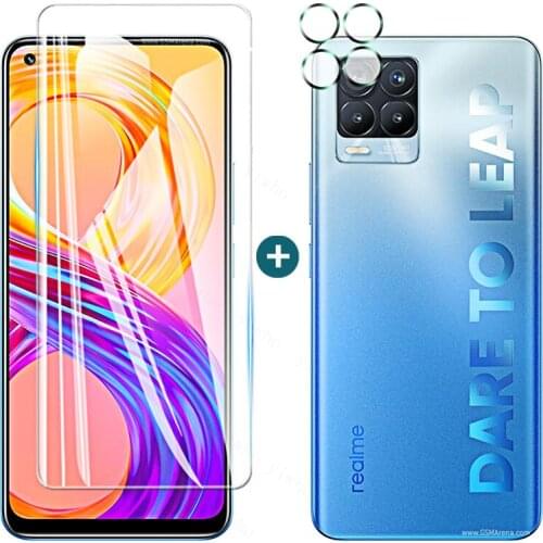 2 In 1 Full Cover Tempered Glass for Oppo Realme 8 Pro Screen Protector Camera Glass 8Pro 8 7 5G 6 5 Pro 7i Global 6i 5i Glasses