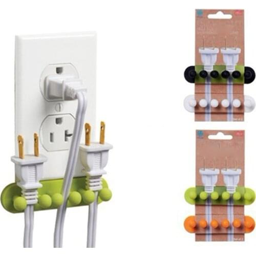 2PCS Computer Power Cord Winder Wire Clip Data Cable Organizer Home Office Socket Cable Organizer