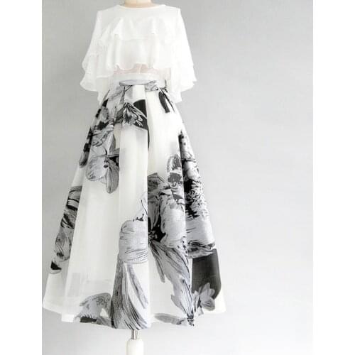 Two piece womens summer suit womens loose shirt black top slim skirt Women dress