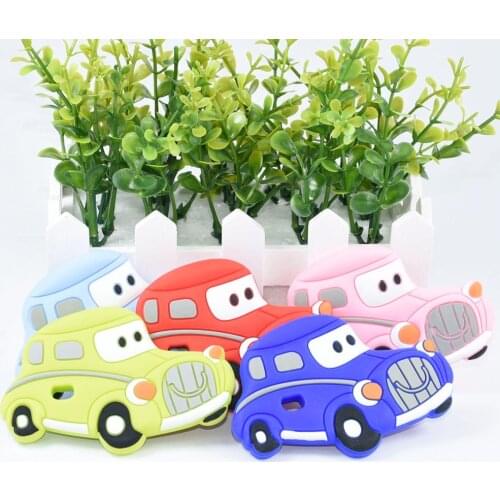 1 PC New Car Silicone Cartoon Baby Teething Necklace Teether Food Grade Silicone Soft Texture Cartoon Teether