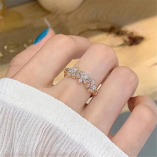 2021 New Arrival Fashion Rings Women Metal Party Classic Geometric Cocktail Ring Elegant Simple Korean Female Jewelry