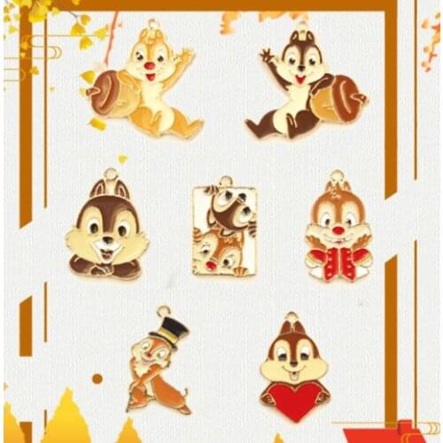 Lot 30pcs Cartoon squirrel Metal Charms Jewelry Making Pendants Earrings S7