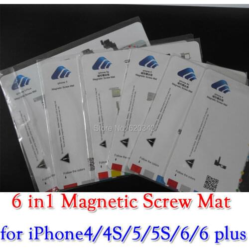 6 in1 Magnetic Screw Mat Position memory Mat DIY Maintenance Screw Magnetic adsorption Work mat for iPhone4/4S/5/5S/6/6 plus