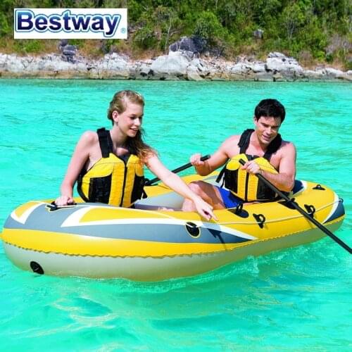 61065 Bestway 255*127cm(100"*50") Inflatable Fishing Boat/3-person Rubber Boat/Assault Boat/Rubber Boat/Outdoor Thickened Kayak