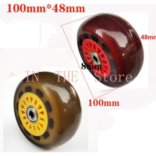 4-inch Pu 100mm soft wheel accessories, suitable for childrens scooter, roller, caster, brake wheel, trailer rubber wheel