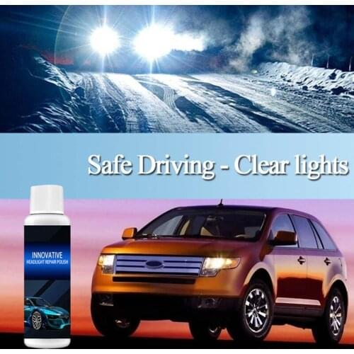 Car Headlight Care Scratch Remover Auto Head Light Polishing Refurbishment 50ML/30ML/20ML Fluid Repair Cleaning Agent Sponge