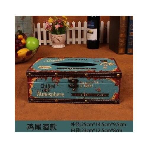 Free shipping Do old design wood tissue box of American style