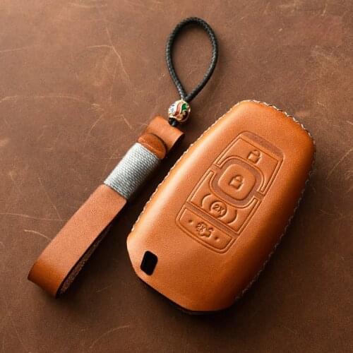 Genuine Leather Car Remote Key Cover Case For Lincoln MKC MKZ MKX NAVIGATOR 2017 2018 2019