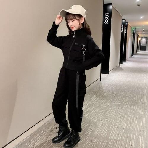 Children Wear 2021 New Spring Fashion Girl Leisure Two Piece Sets Sports Coat + Trousers Pants Ubrania Dla Dziewczynek 14 Years