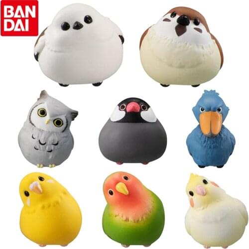 Bandai Genuine Gashapon Cute Bird Hug Data Line Series 02 Cockatiel Whale-headed Stork Anime Action Figures Model Gacha Toys